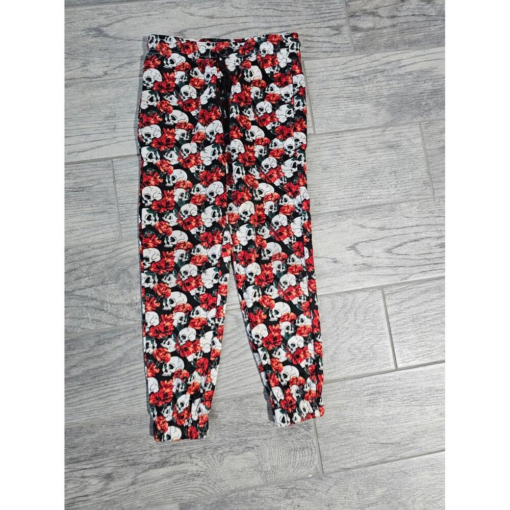 Boys Public Record Big Boy Sweatpants Skull & Roses Size 8 Small Multicolor